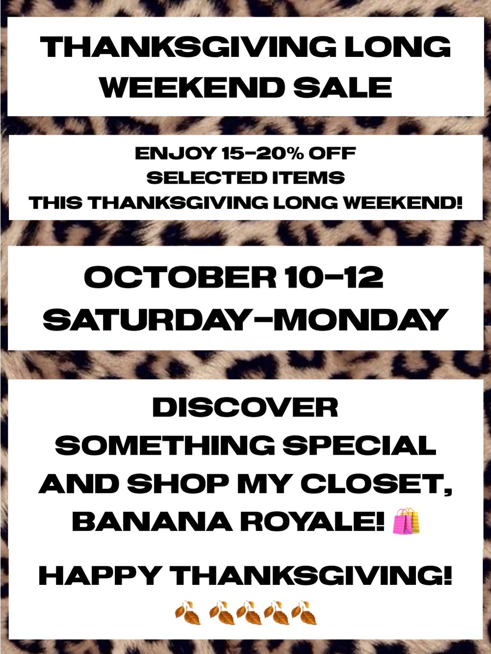 THANKSGIVING SALE | 15–20% OFF SELECTED ITEMS 🛍️